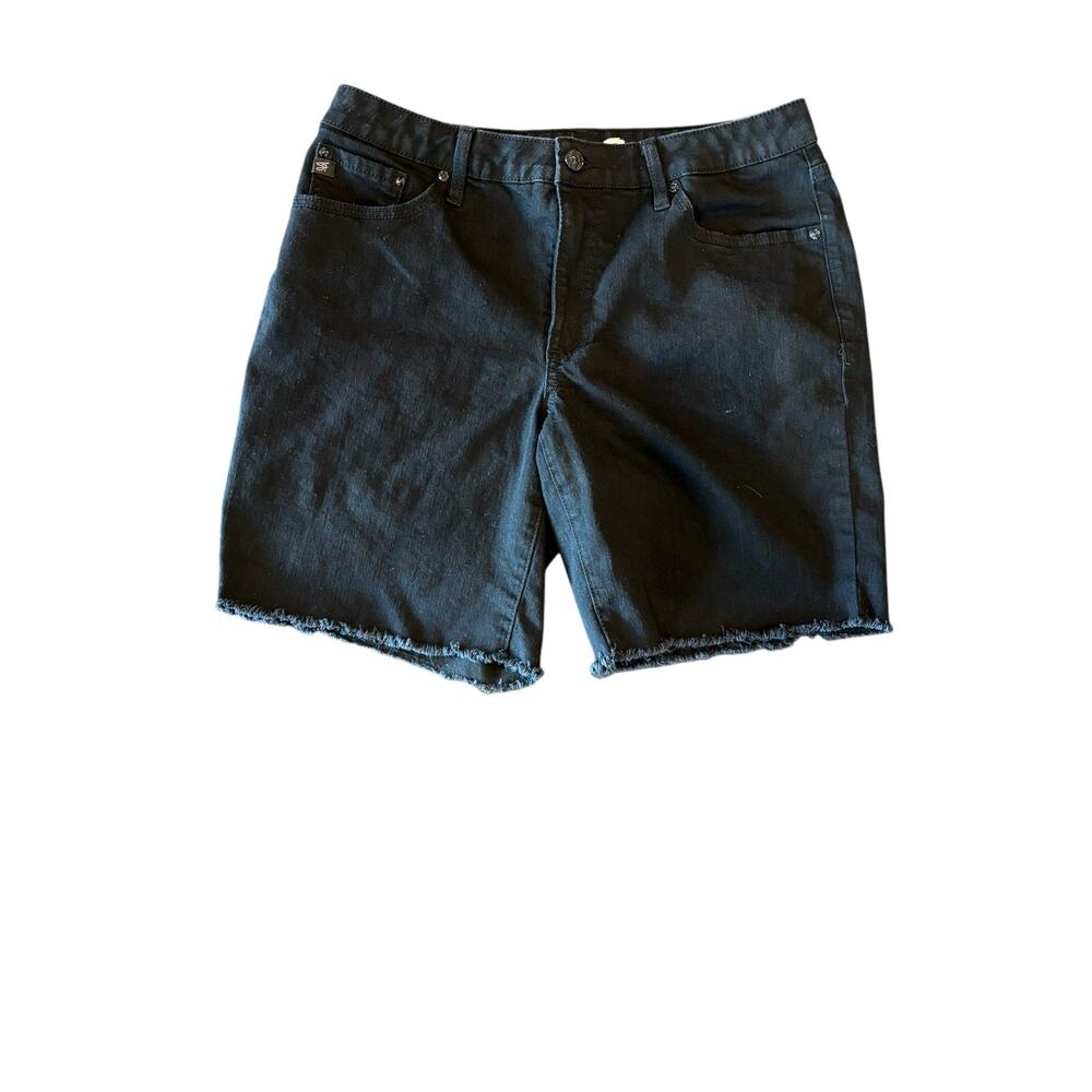 7 For All Mankind Black Denim Bermuda Shorts Sz. 10 Goth, Jorts, Punk, Grunge
